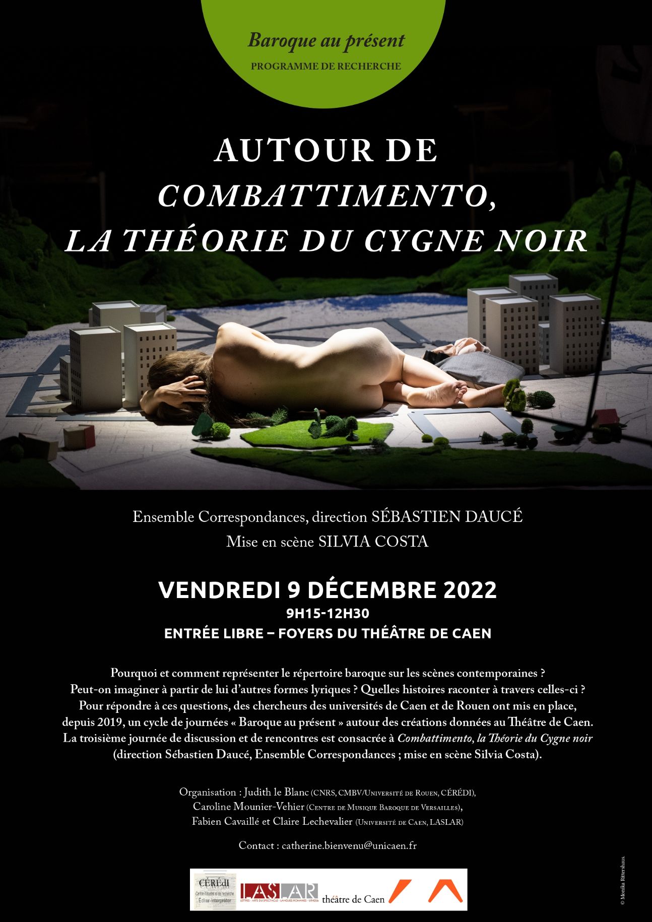 Autour de Combattimento, la théorie du cygne noir (Ensemble Correspondances, direction Sébastien Daucé ; mise en scène Silvia Costa)