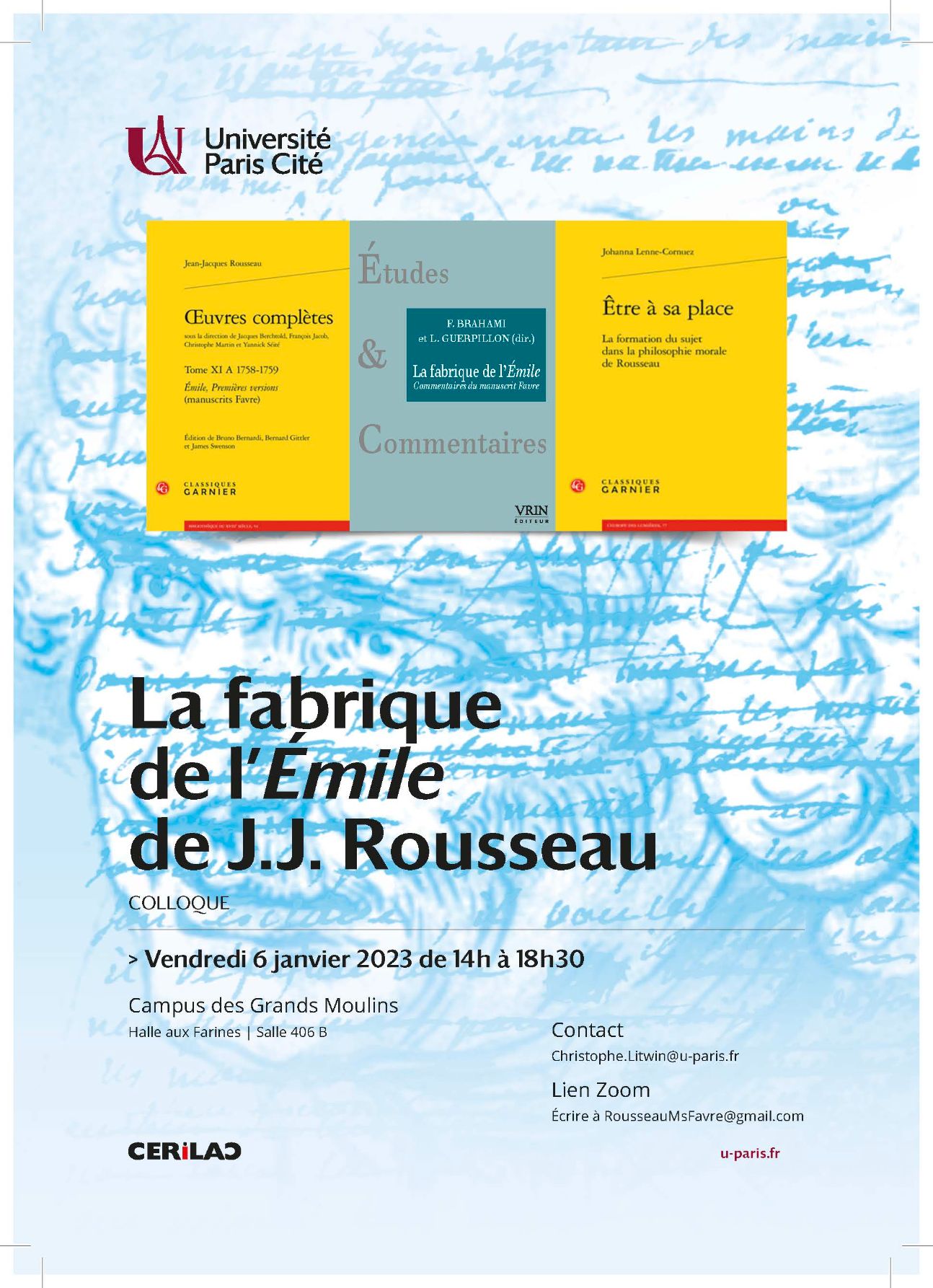 La fabrique de l'Émile de Jean-Jacques Rousseau (Univ. Paris Cité, Grands Moulins)