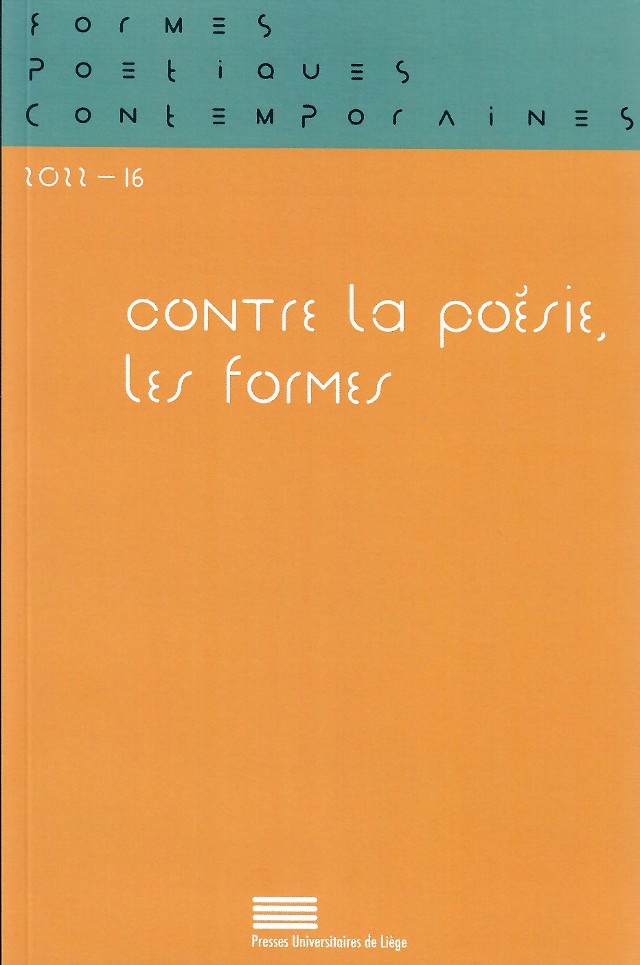 Formes poetiques contemporaines, n° 16 : 