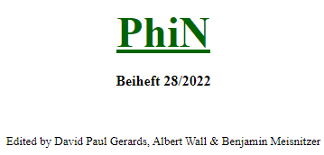 Phin. Philologie im Netz, Beiheft n°28/2022 : 