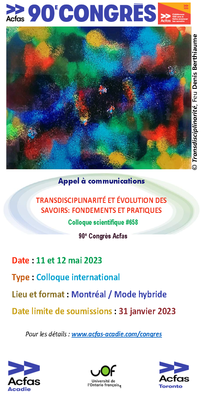 Transdisciplinarité et évolution des savoirs : fondements et pratiques (Montréal & en ligne)