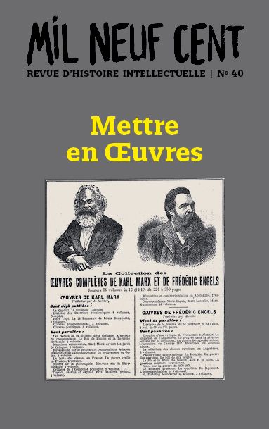 Mil neuf cent. Revue d'histoire intellectuelle, n° 40 :