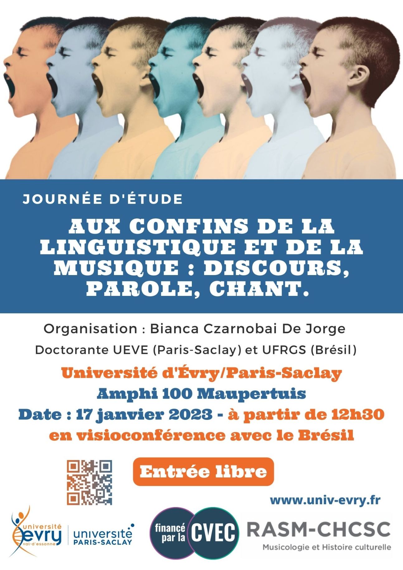 Aux confins de la linguistique et de la musique : discours, parole, chant (Université d'Évry Val d'Essone)