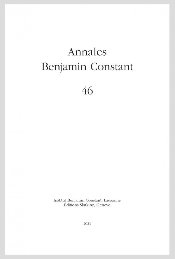 Annales Benjamin Constant, n° 46