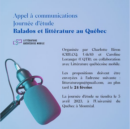 Balados et littérature au Québec (Montréal)