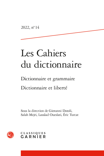 Les Cahiers du dictionnaire, n° 14 :