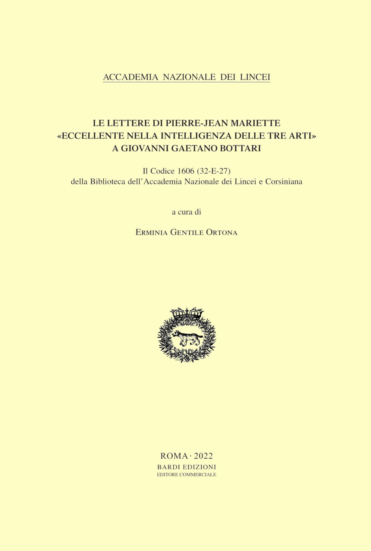 E. Gentile Ortona, Le lettere di Pierre-Jean Mariette