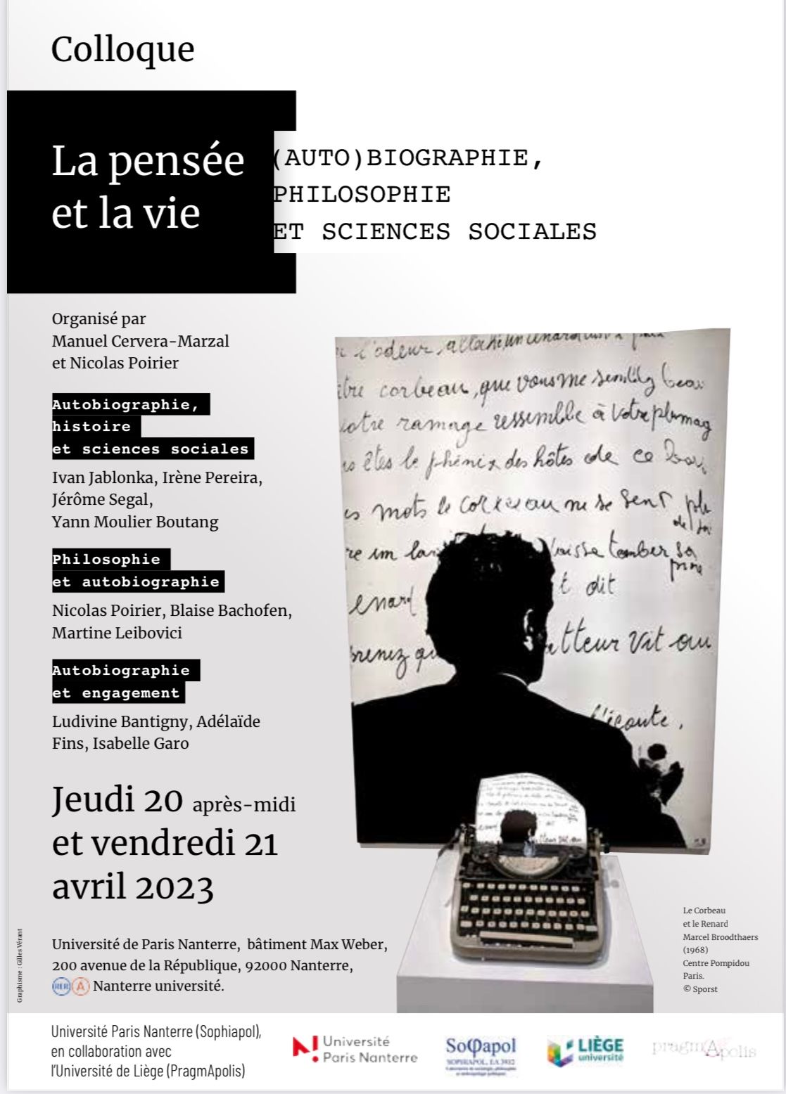 La pensée et la vie. (Auto)biographie, philosophie et sciences sociales (Paris Nanterre)