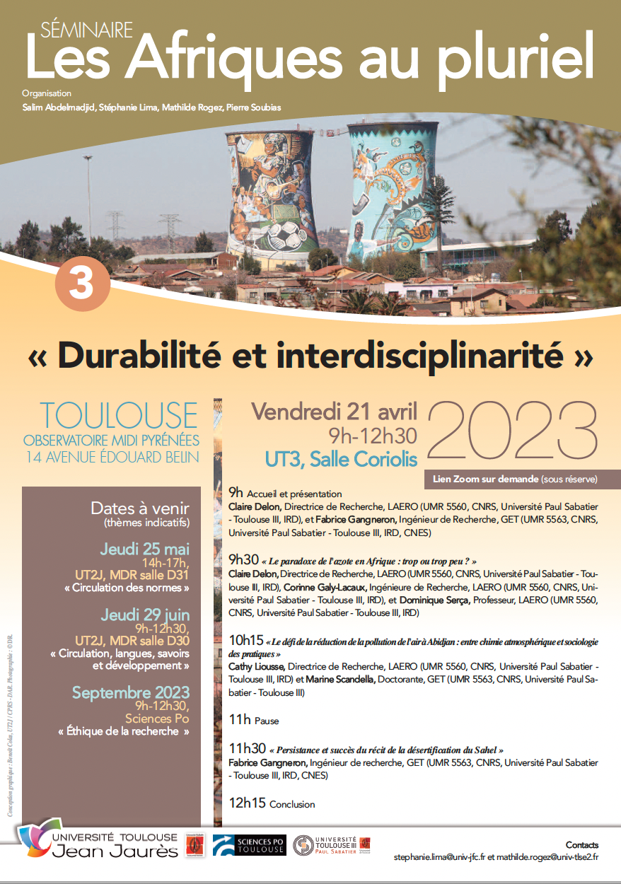 3e séance séminaire « Les Afriques au pluriel » :
