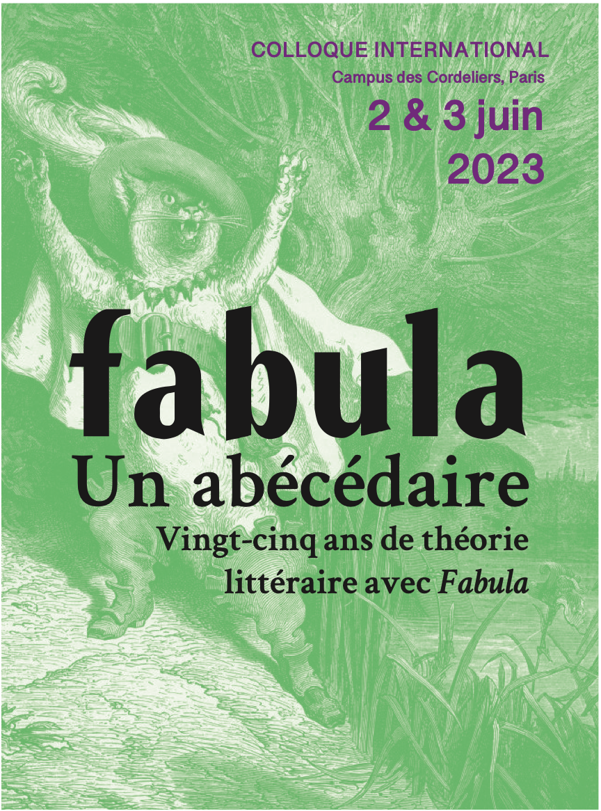 Vingt-cinq ans de théorie littéraire avec Fabula. Un abécédaire (Les Cordeliers, Paris)