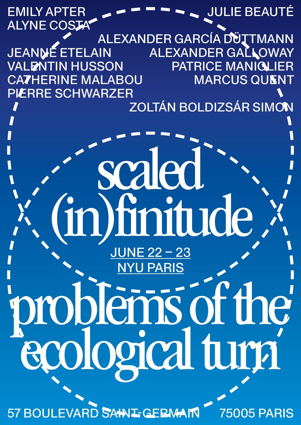 Scaled (in)finitude — problems of the ecological turn (Paris)