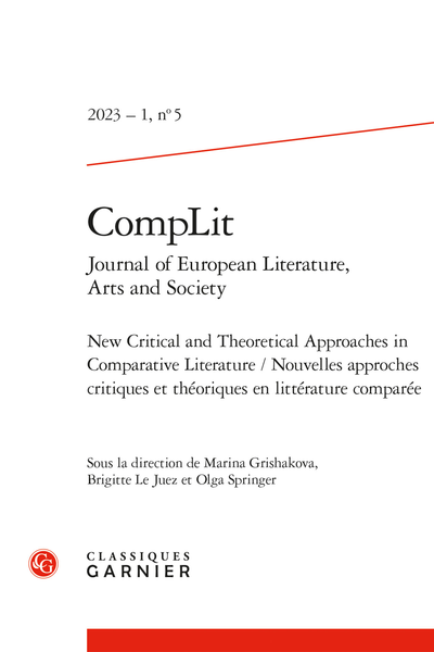 CompLit. Journal of European Literature, Arts and Society, 2023 – 1, n° 5 :
