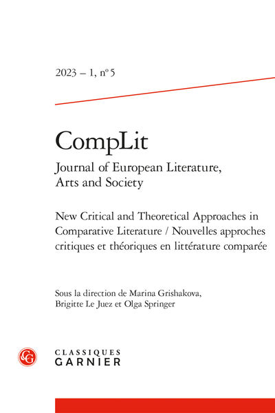 CompLit. Journal of European Literature, Arts and Society, 2023 – 1, n° 5 : 