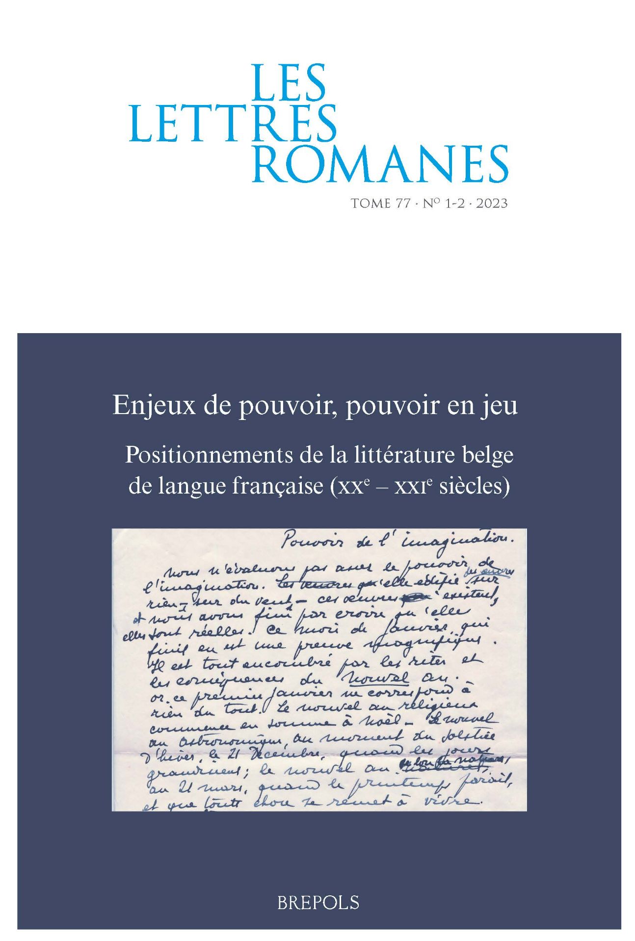 Les Lettres romanes, n° 77 1-2 (2023): 