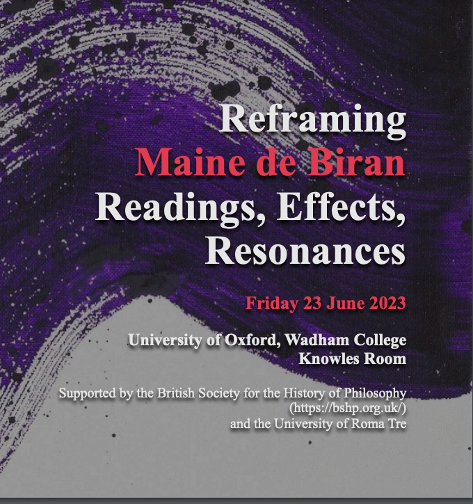 Reframing Maine de Biran. Readings, Effects, Resonances