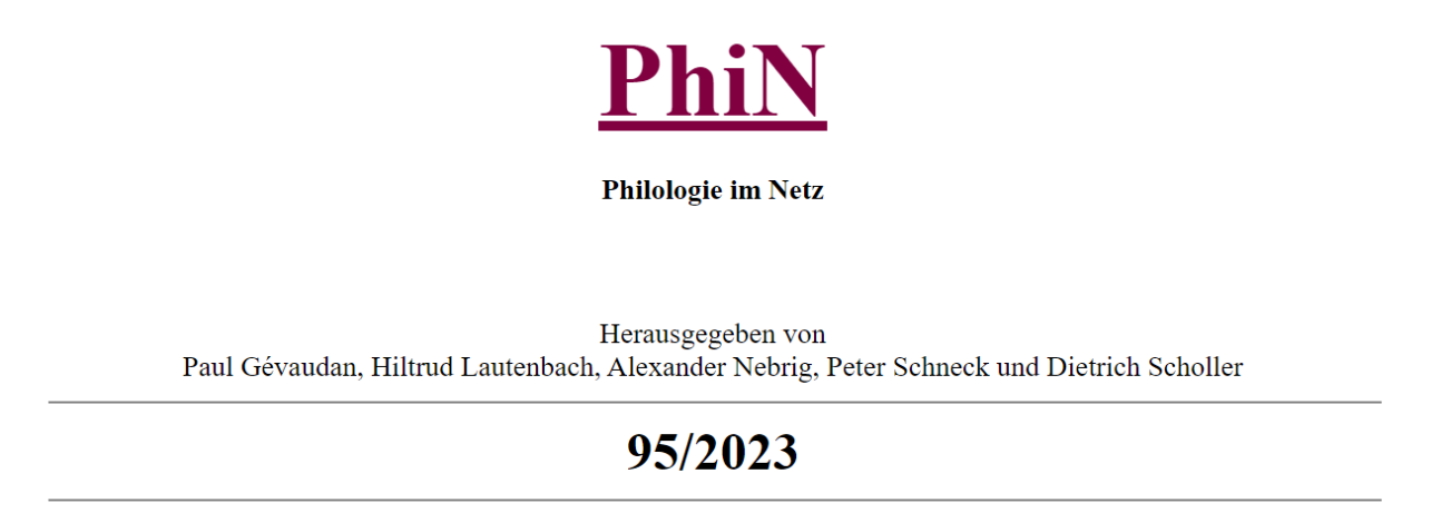 PhiN. Philologie im Netz, n° 95