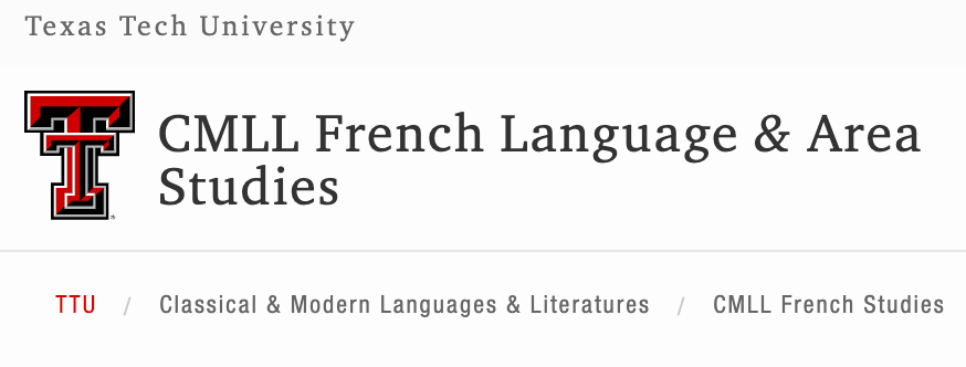 M.A. in French at Texas Tech University