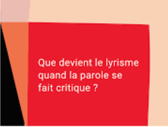Le lyrisme critique