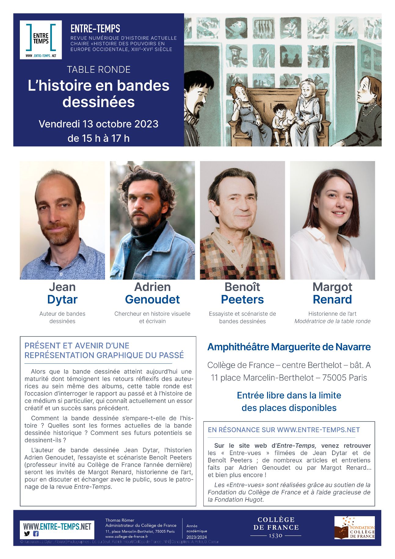Table ronde L'histoire en bandes dessinées (Collège de France)