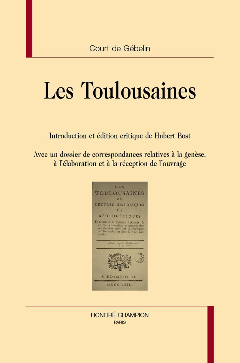 Court de Gébelin, Les Toulousaines (éd. Hubert Bost)