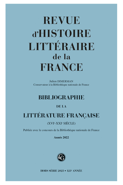 Bibliographie de la littérature française (2022)