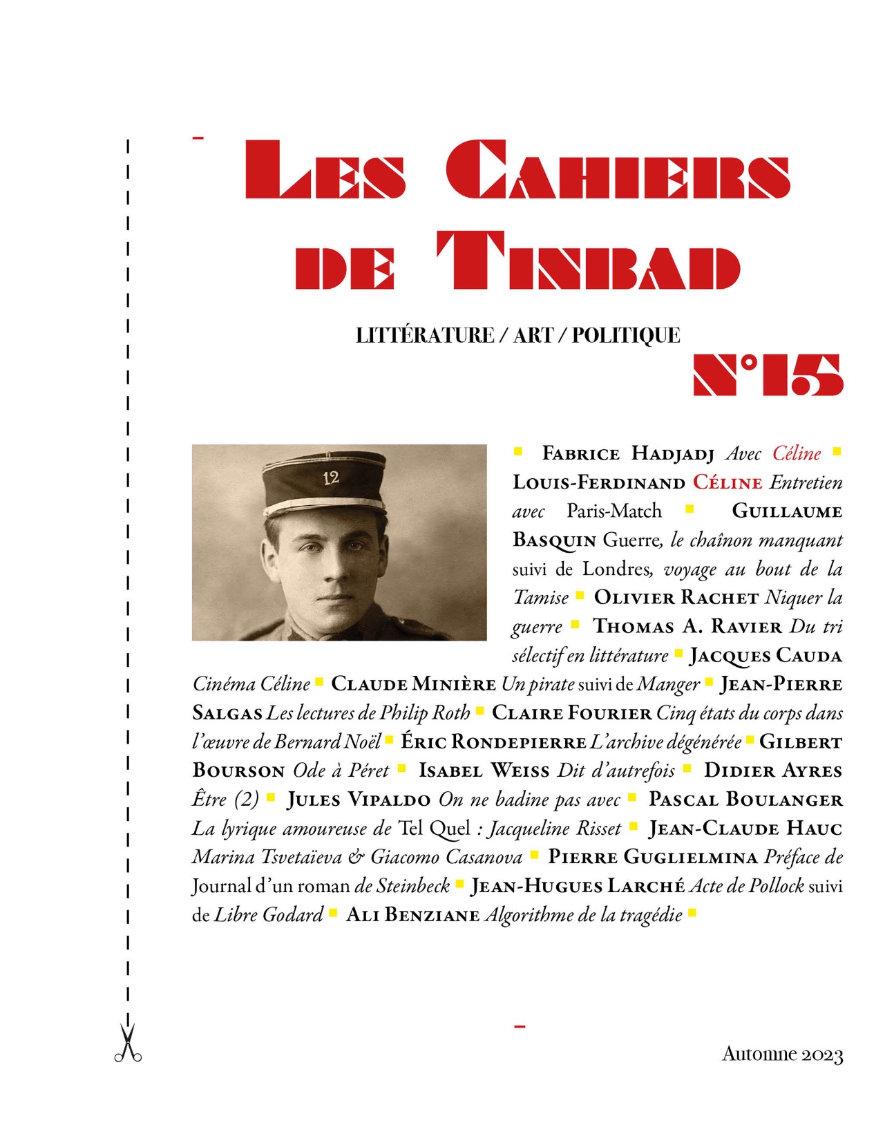 Les Cahiers de Tinbad, n° 15 : 