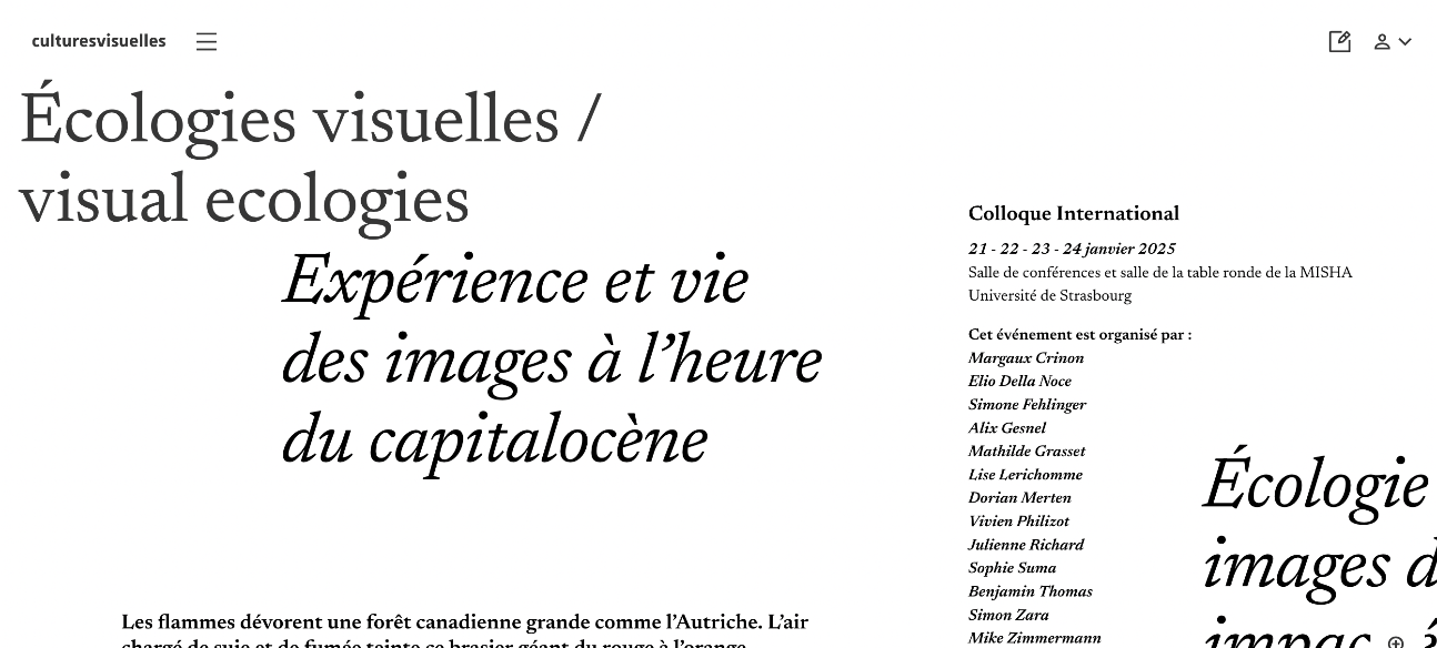 Écologies visuelles : Expérience et vie des images à l’heure du capitalocène (Strasbourg)