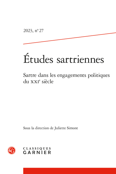  Études sartriennes 2023, n° 27 : 