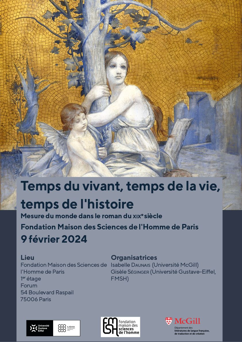 Temps du vivant, temps de la vie, temps de l'histoire. Mesures du monde dans le roman du XIXe s. (MSH Paris)