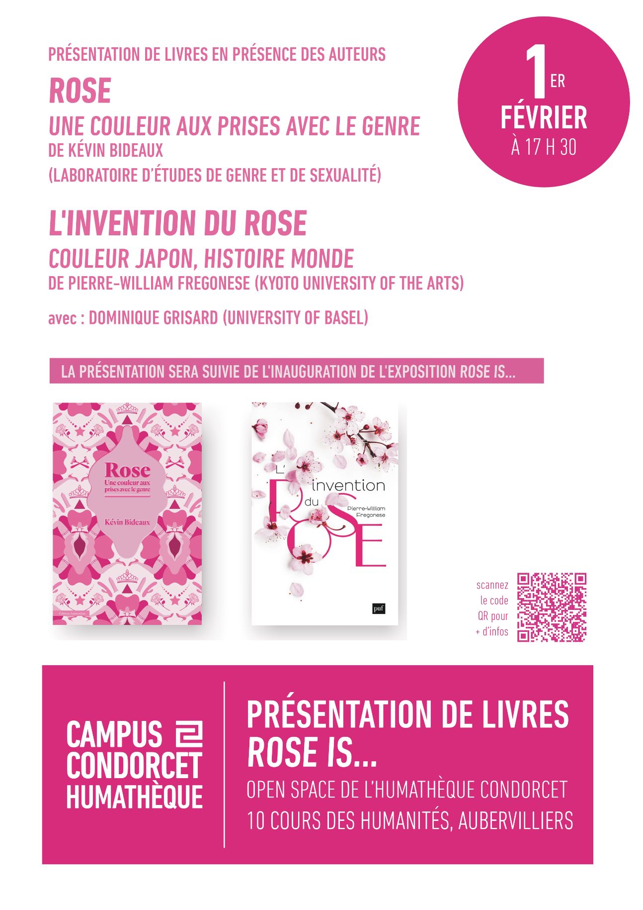 Présentation de livres autour du rose (Campus Condorcet, Aubervilliers)