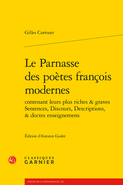 Gilles Corrozet, Le Parnasse des poètes françois modernes contenant