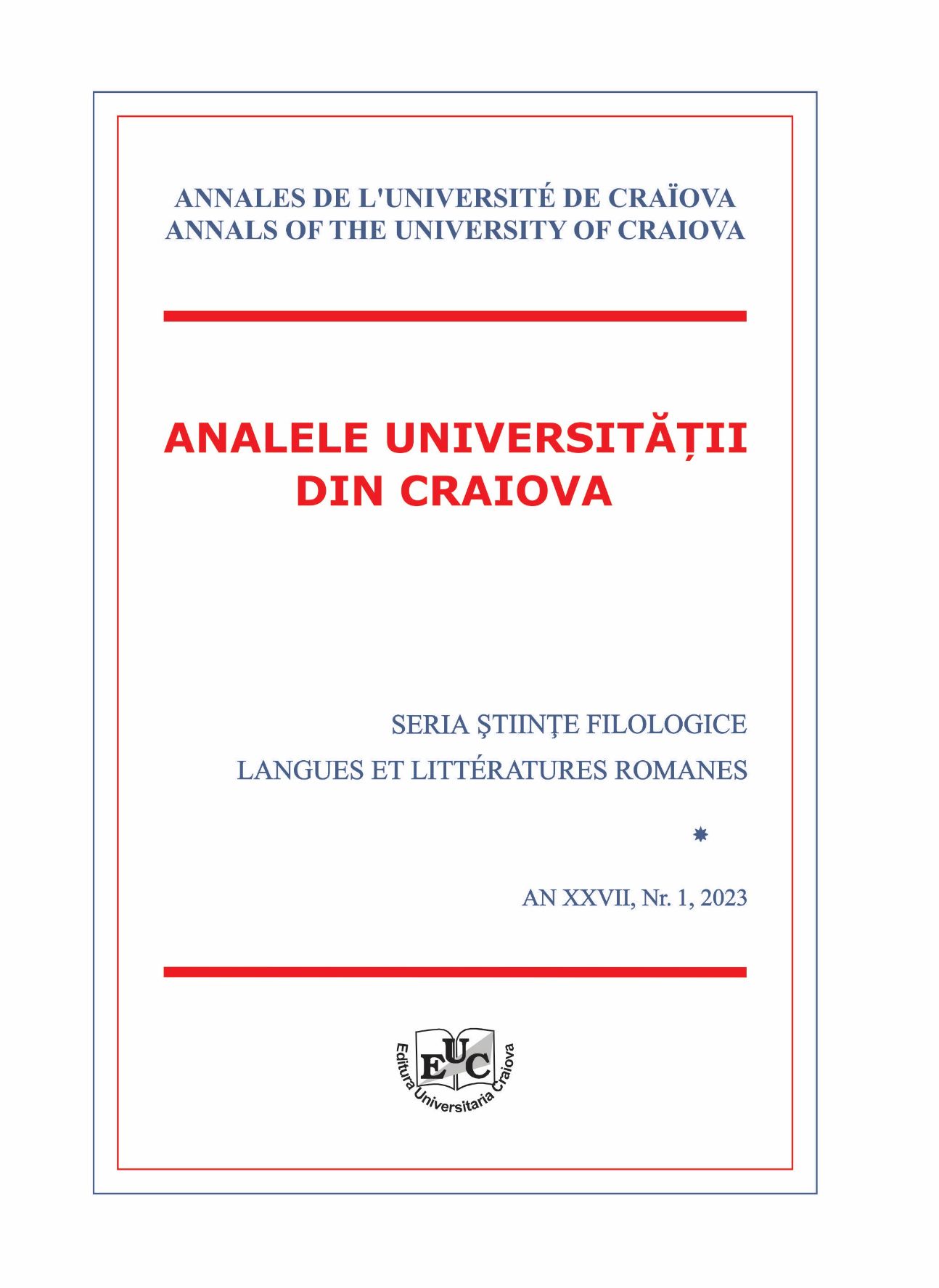 Annales de l'Université de Craiova, n° 1/2023 :