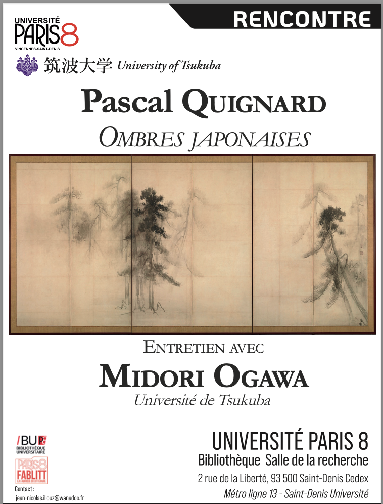 Ombres japonaises. Entretien avec Pascal Quignard (Paris 8)