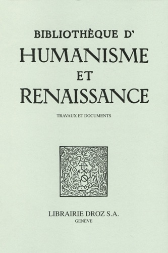 Bibliothèque d'Humanisme et Renaissance, vol. LXXXV-III (2023-3)
