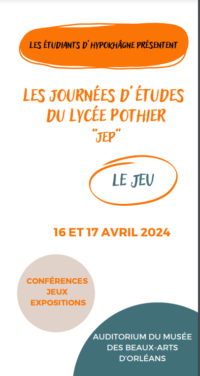 Le jeu. Journées d'études du lycée Pothier (Orléans)