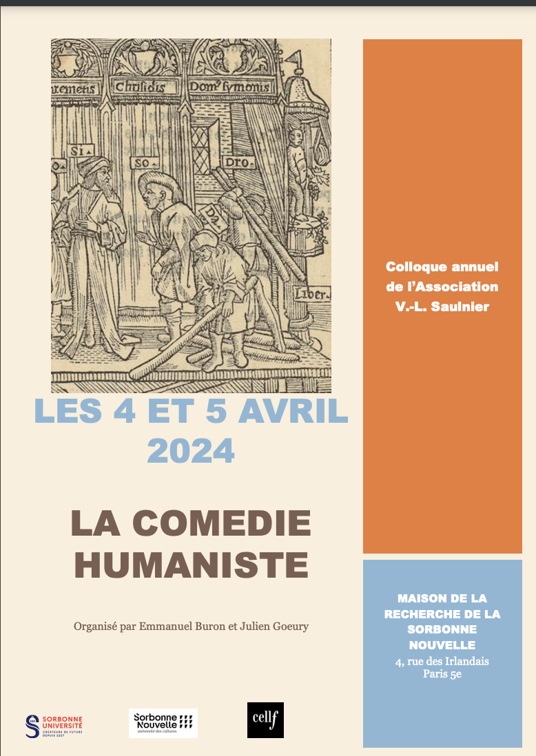 La comédie humaniste. Colloque Saulnier (Sorbonne nouvelle)