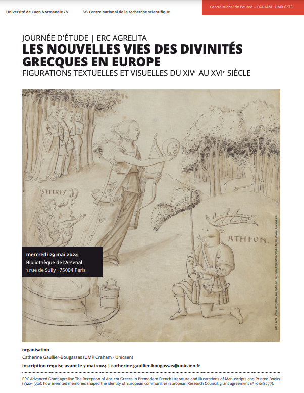 Les nouvelles vies des divinités grecques en Europe. Figurations textuelles et visuelles du XIVe au XVIe s. (ERC AGRELITA, Caen)
