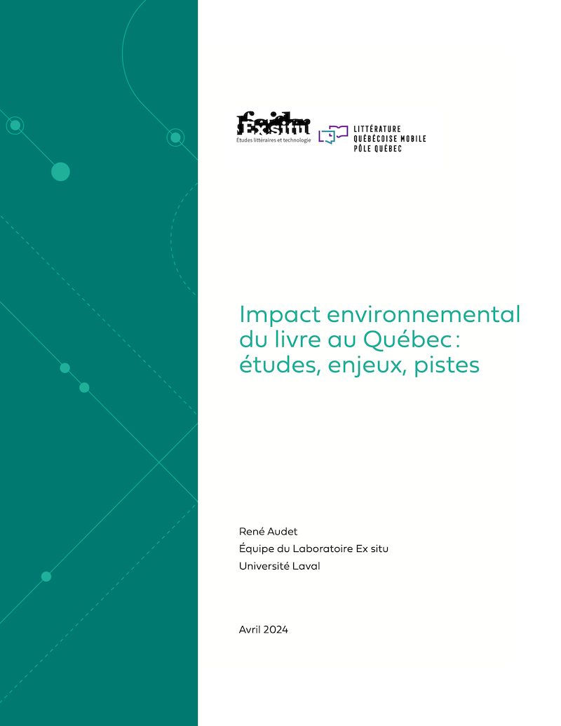 Publication du rapport « Impact environnemental du livre au Québec : études, enjeux, pistes » (Laboratoire Ex situ)