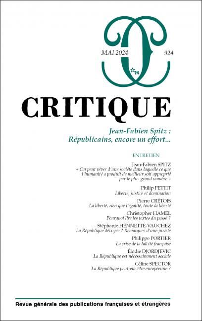 Critique, n° 924 :