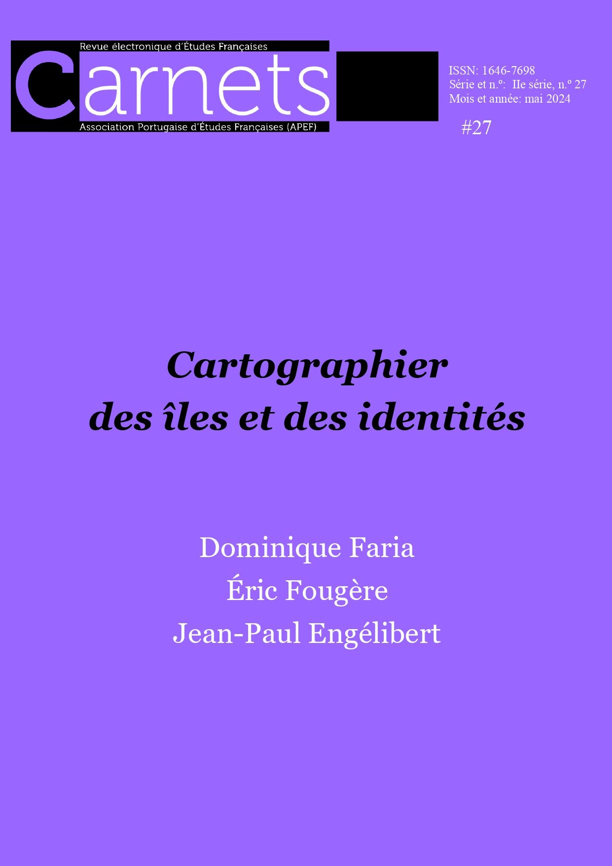 Carnets, n° 27 :