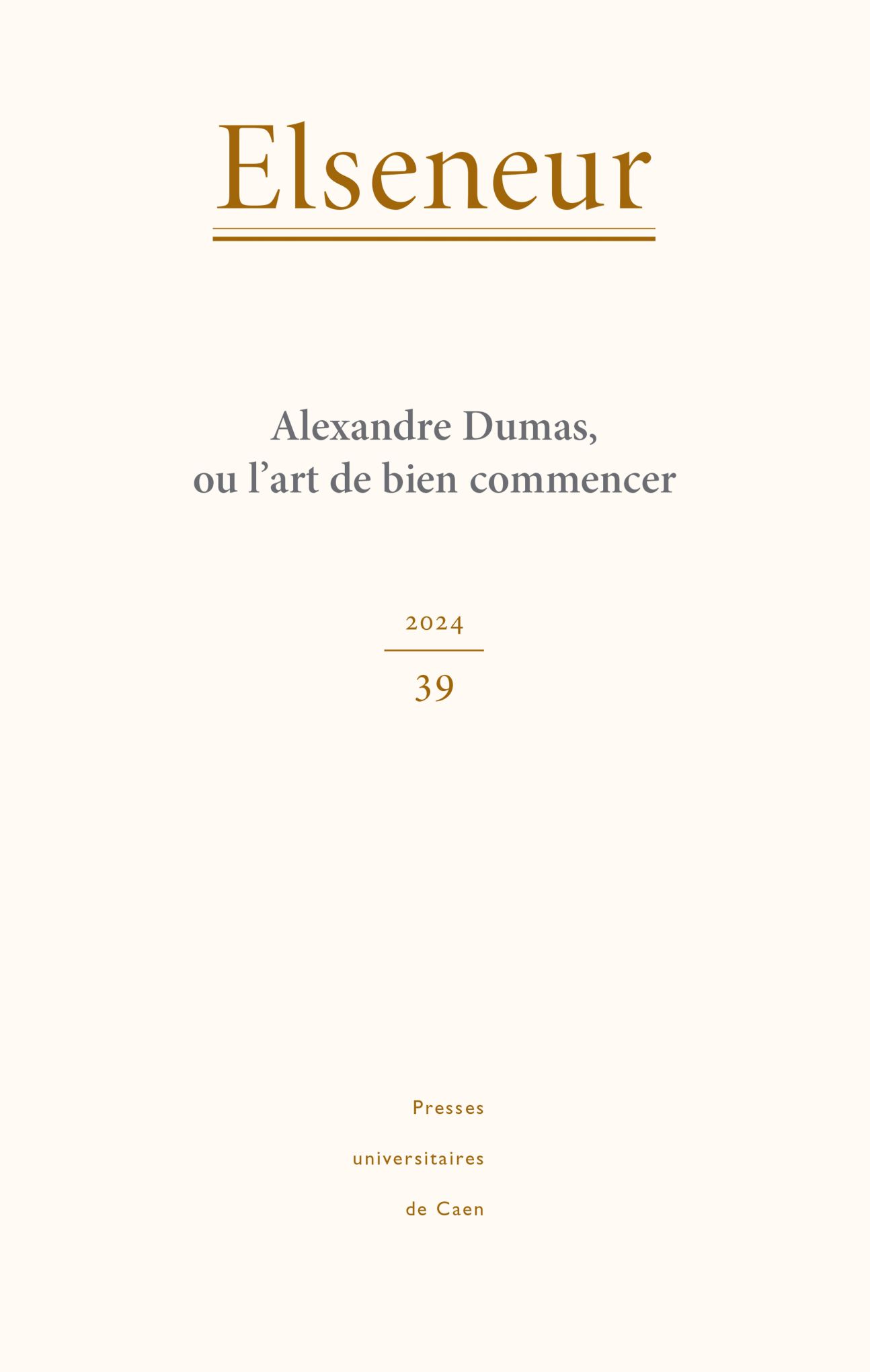 Elseneur, n° 39 :