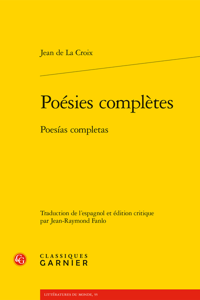 Jean de La Croix, Poésies complètes (éd. Jean-Raymond Fanlo)