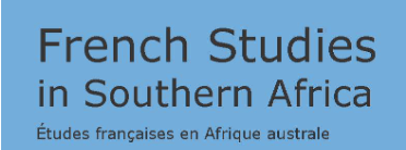 French Studies in Southern Africa, n° 54.1 :