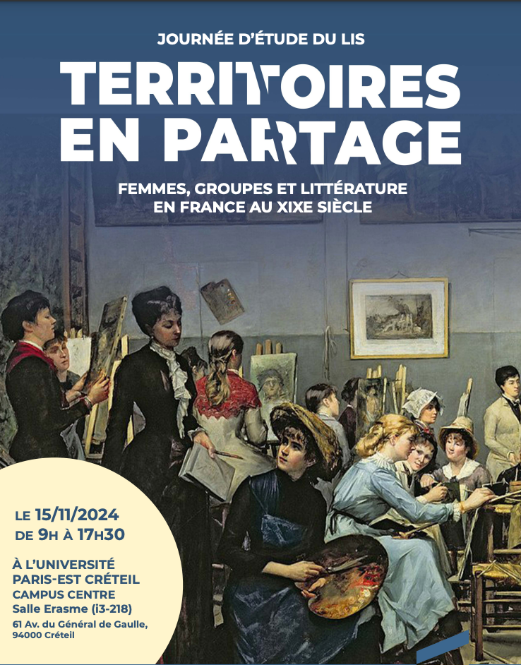 Territoires en partage. Femmes, groupes et littérature en France au XIXe s. (Créteil & en ligne)