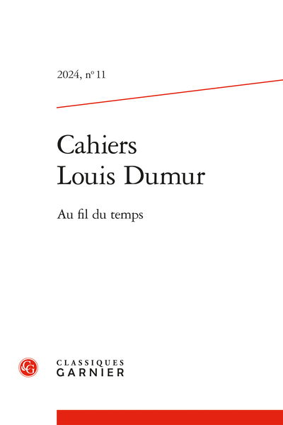 Cahiers Louis Dumur, 2024, n° 11