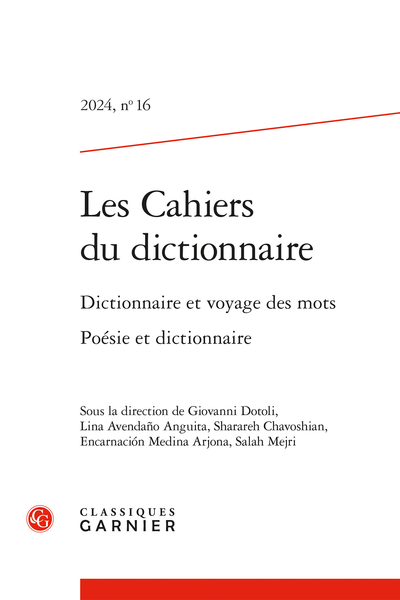 Les Cahiers du dictionnaire, n° 16 :