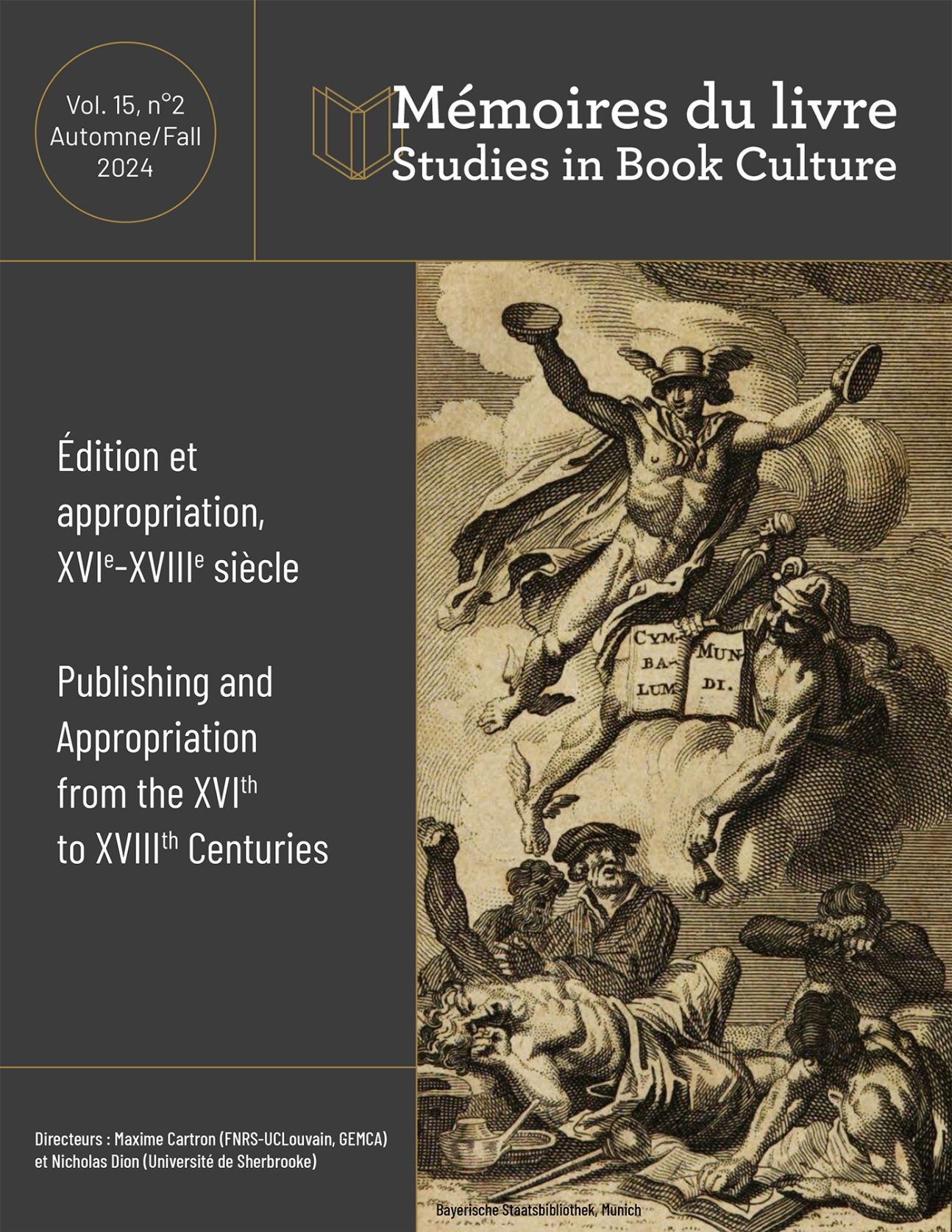 Mémoires du livre/Studies in Book Culture, vol. 15, n° 2, 2024 :