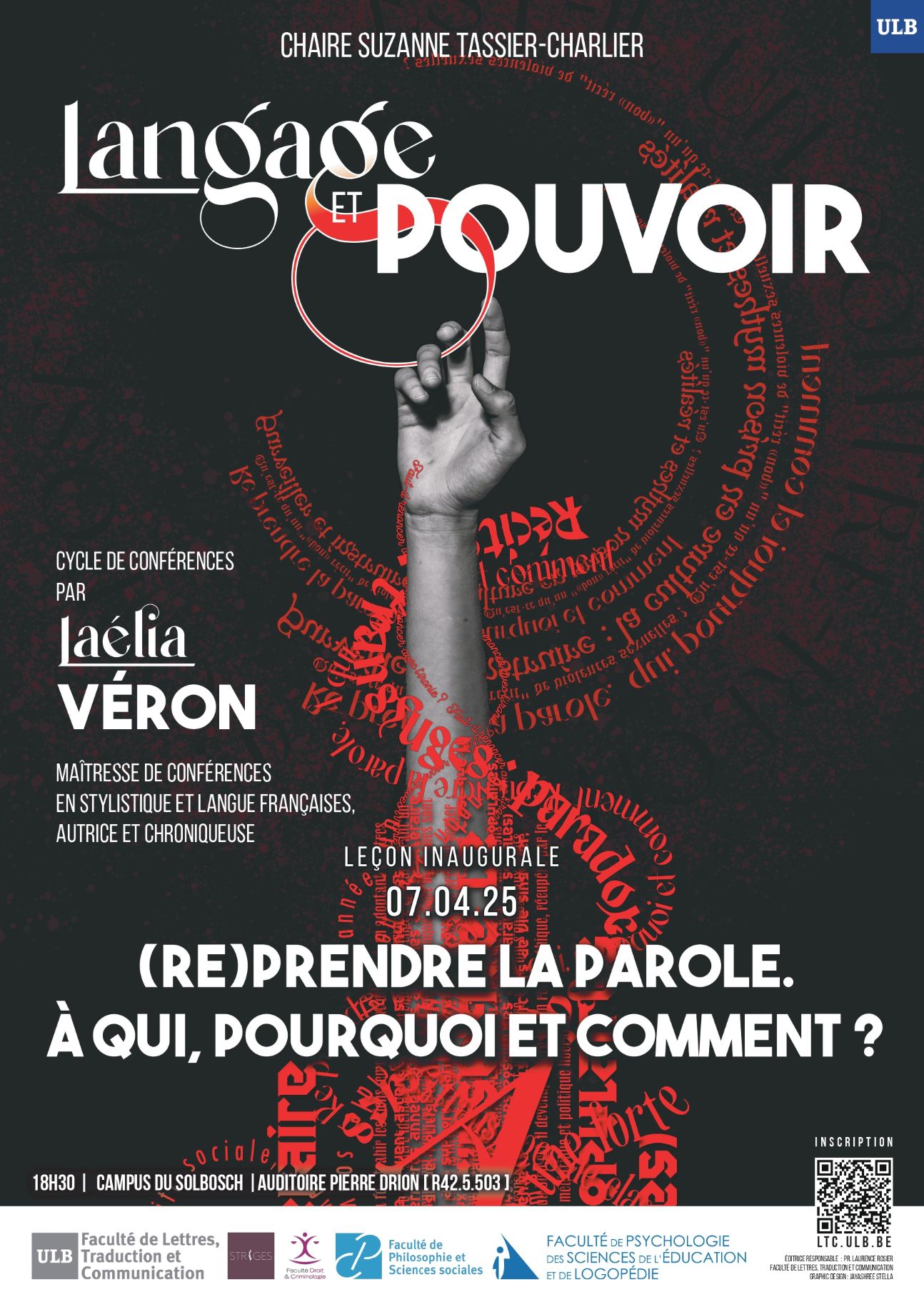 (Re)prendre la parole. À qui, pourquoi et comment ? Leçon inaugurale de Laélia Véron, Chaire Tassier 2025 (Bruxelles)