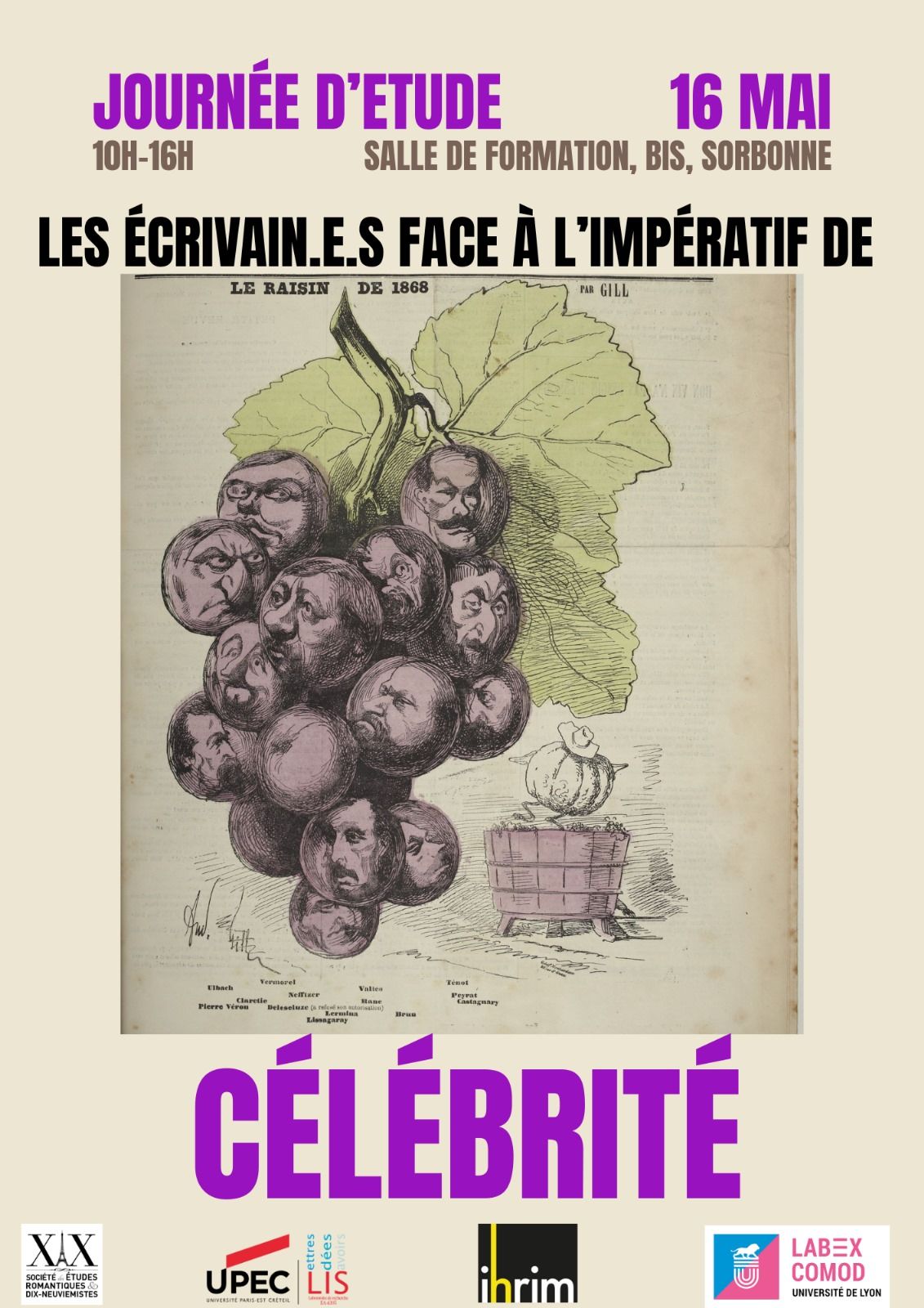 Les écrivain·e·s face à l'impératif de célébrité, XIXe s. (Sorbonne)