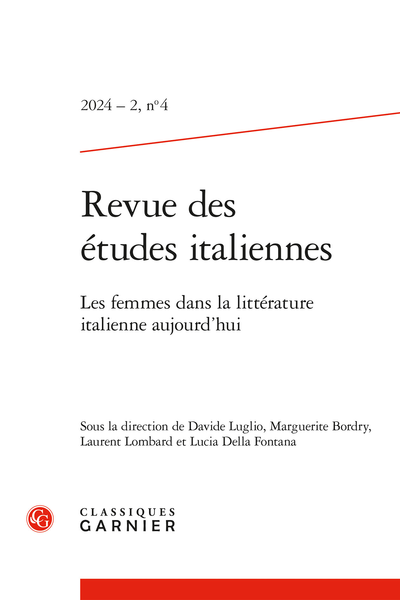 Revue des études italiennes, 2024 – 2, n°4: 